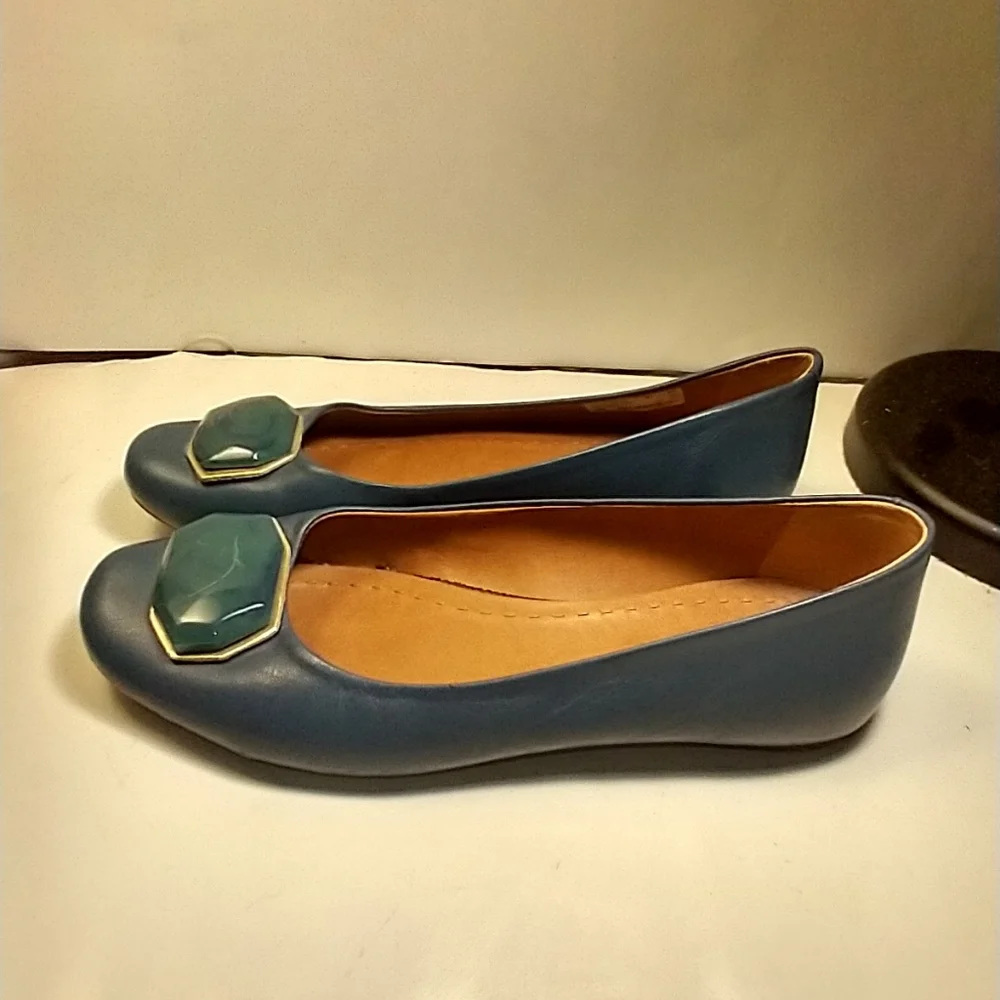 Arezzo Blue Round Toe Ballet Flats Shoes Women's sz 7.